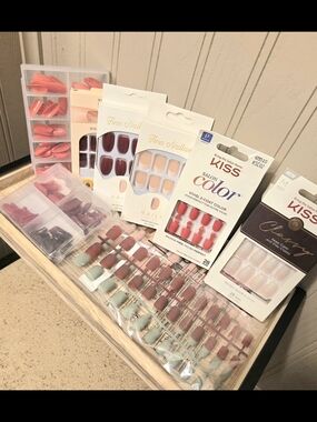 Mixed Lot Press-On Nail Collection, 18 Sets, Kiss Brand & More, Manicure Sets
